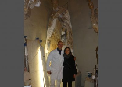 Restauro delle statue dei vescovi e dei santi cupola del duomo